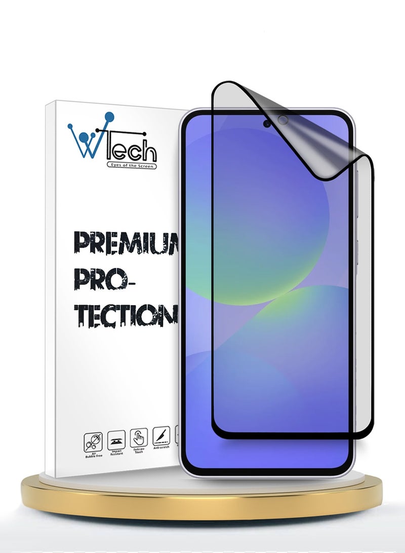 Wtech Samsung Galaxy A37 5G 2026 Premium Nano Ceramic Full Glue Full Cover Matte Flexible Screen Protector (MSCNMN) - Clear/Black - Image 1